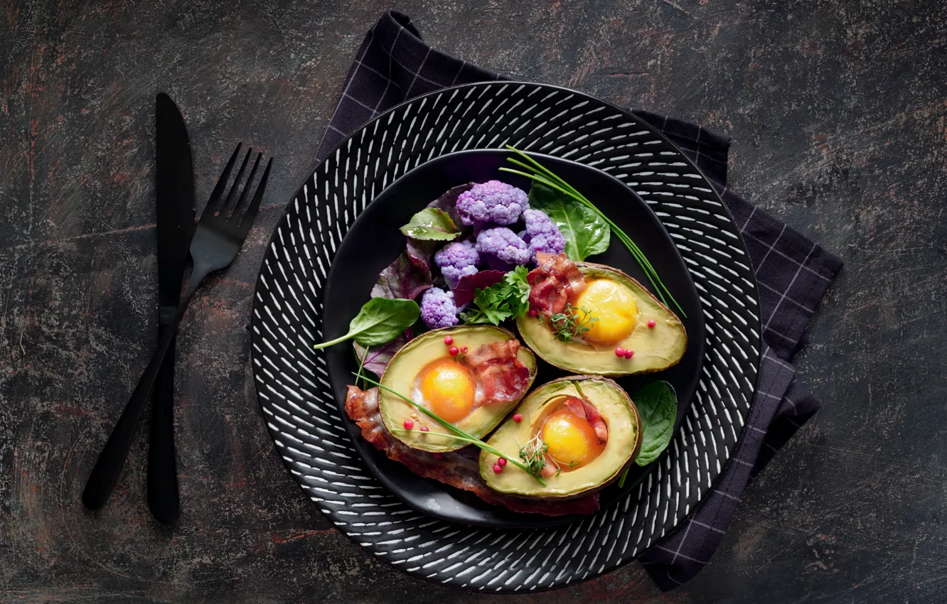 Фото обои яйцо, еда, завтрак, авокадо, запеченный, Anya Ivanova