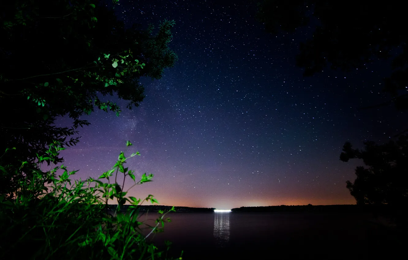Фото обои космос, звезды, ночь, природа