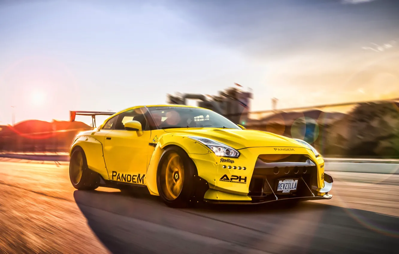 Фото обои car, cars, yellow, Nissan GT-R, vehicle