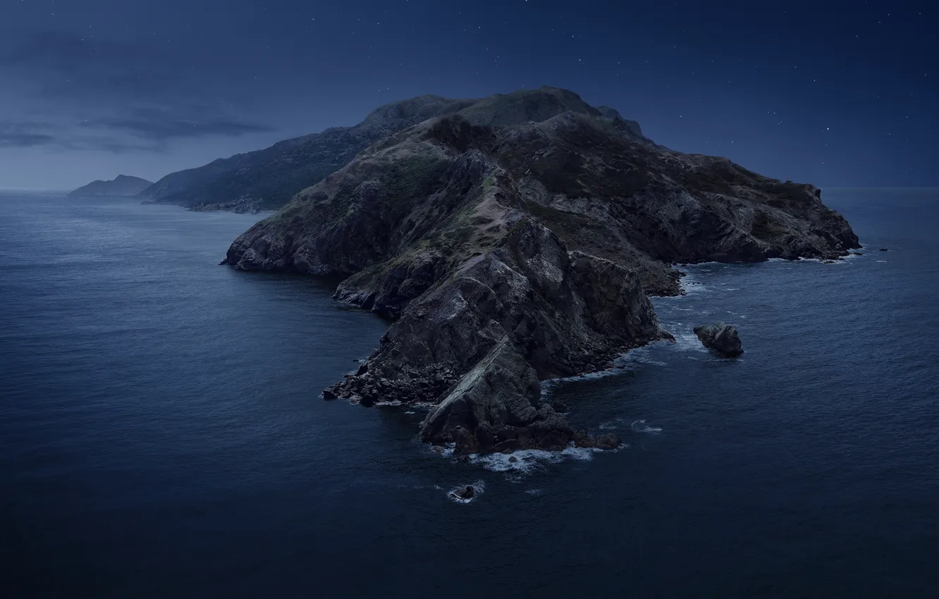 Фото обои Dark, Sky, Ocean, Island, Catalina, Mac Book