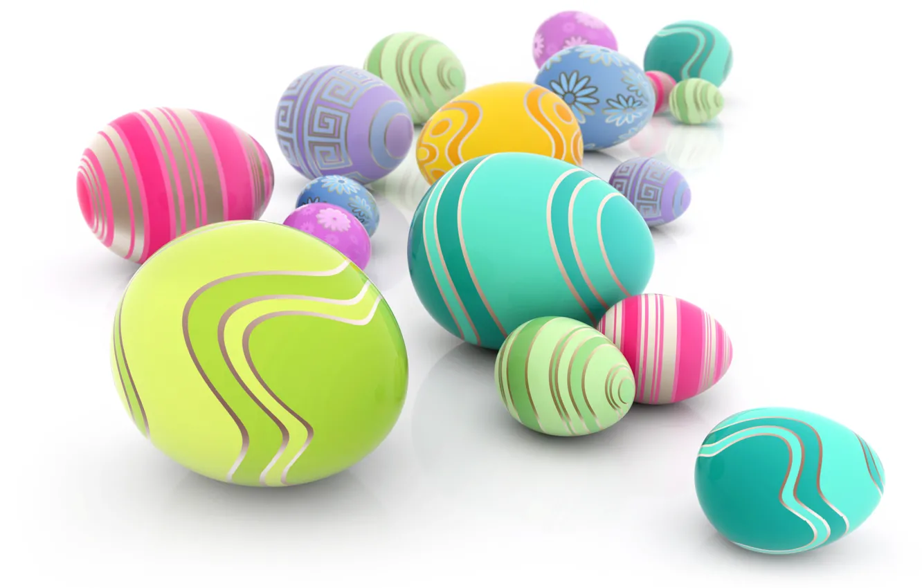 Фото обои графика, яйца, Пасха, background, color, Easter, крашенки, Eggs