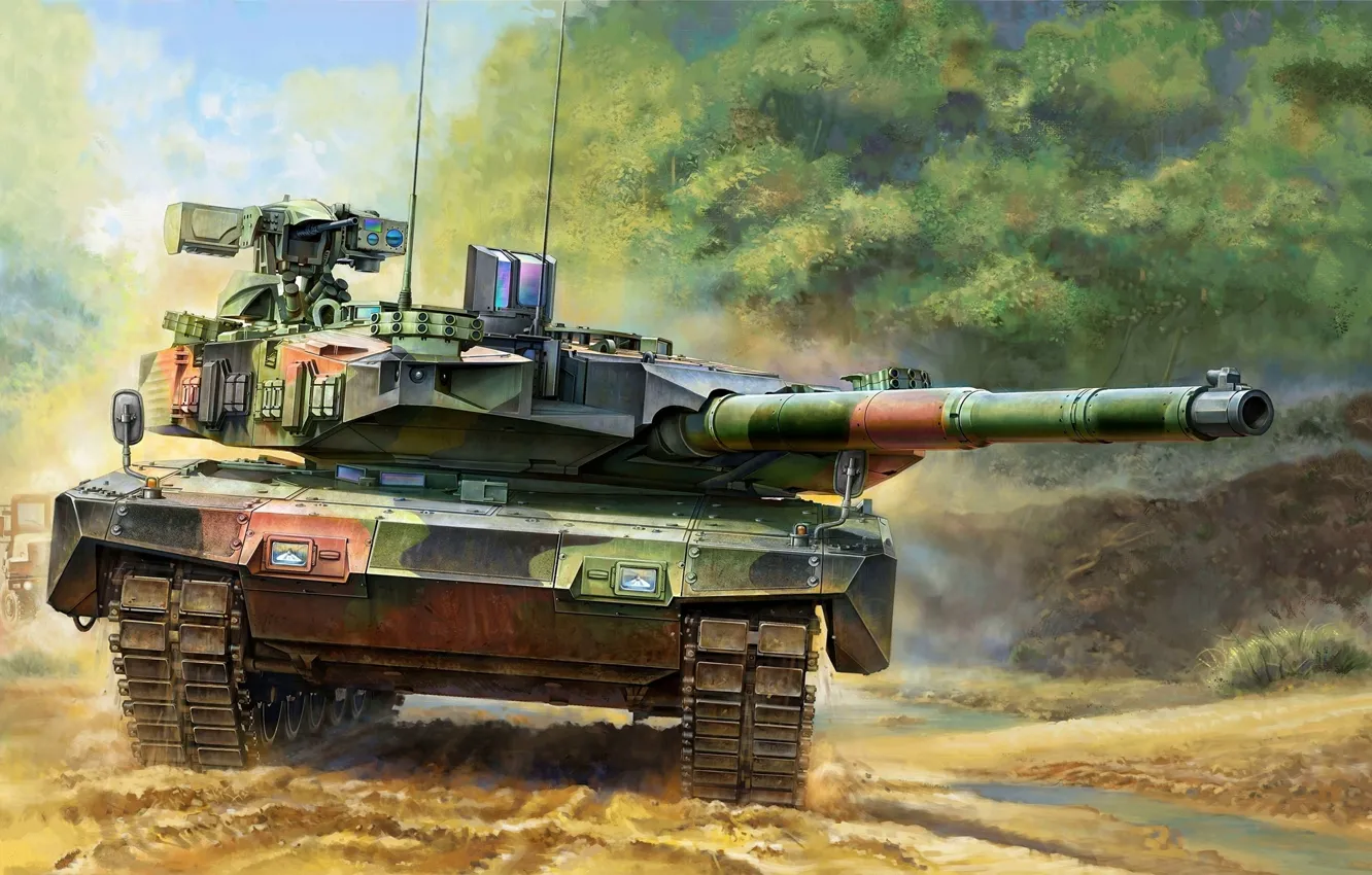 Фото обои Германия, Основной боевой танк, Опытный танк, Орудие 130 мм, Leopard 2 Revolution II
