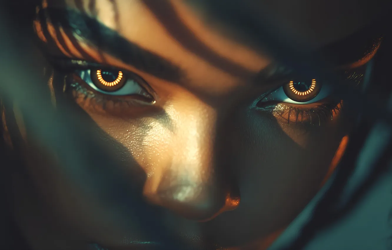 Фото обои глаза, лицо, eyes, women, digital art, looking at viewer, ИИ арт, AI art