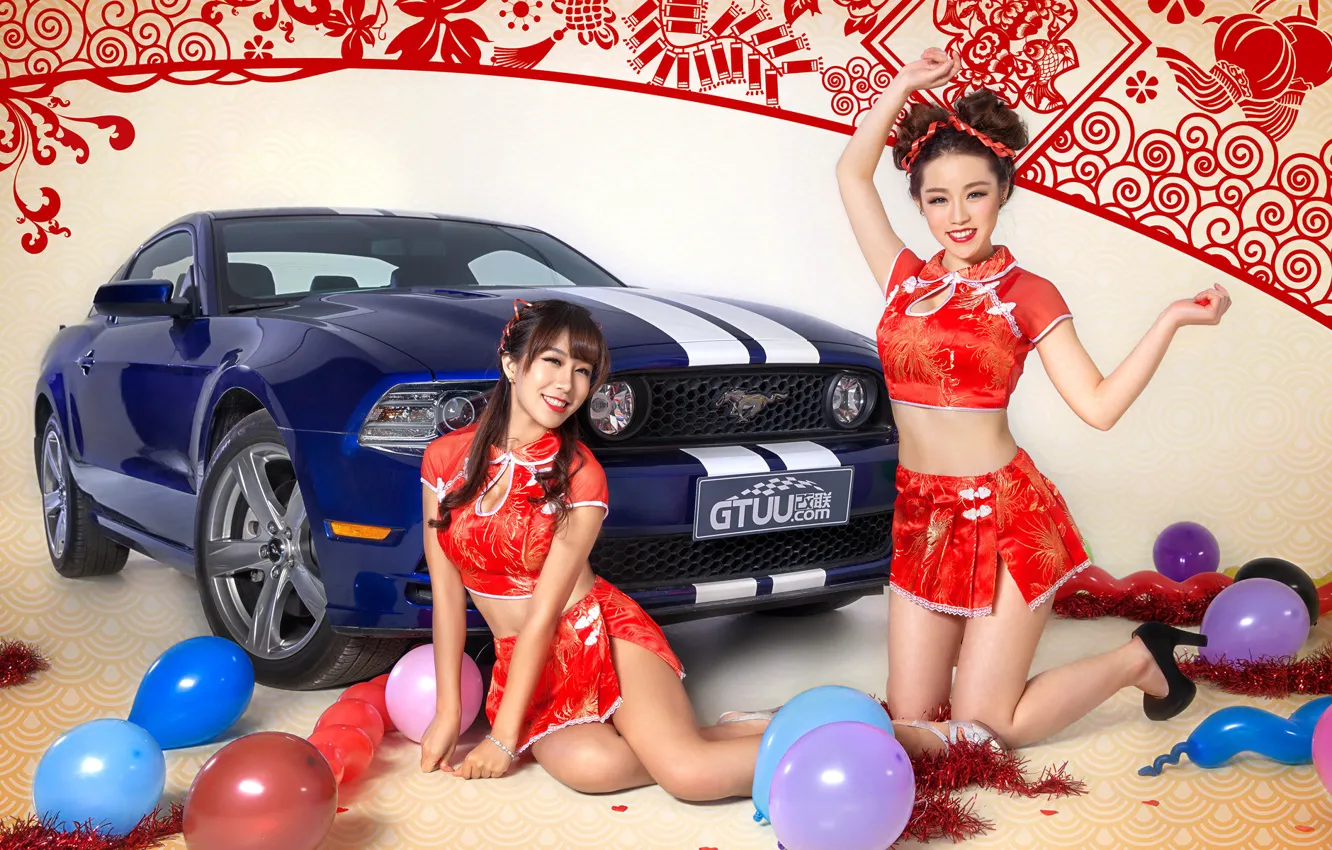 Фото обои машина, авто, девушки, China, Китай, азиатки, asian model