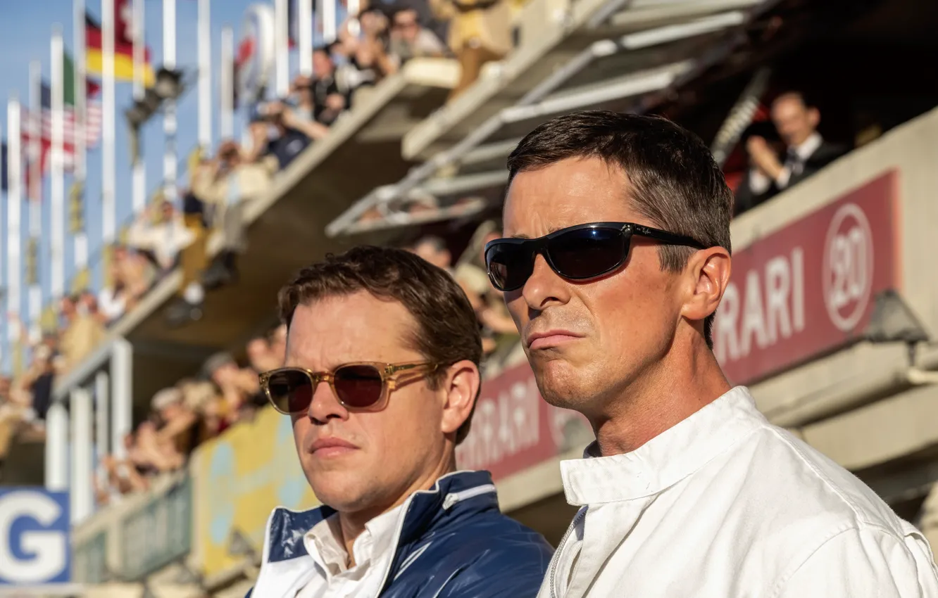 Фото обои Le Mans, Christian Bale, Matt Damon, Carroll Shelby, Ford v Ferrari, Ken Miles