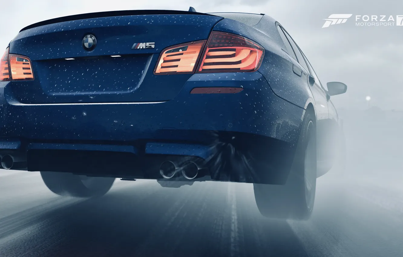 Фото обои HDR, BMW, Speed, Rain, Game, F10, 5er, FM7