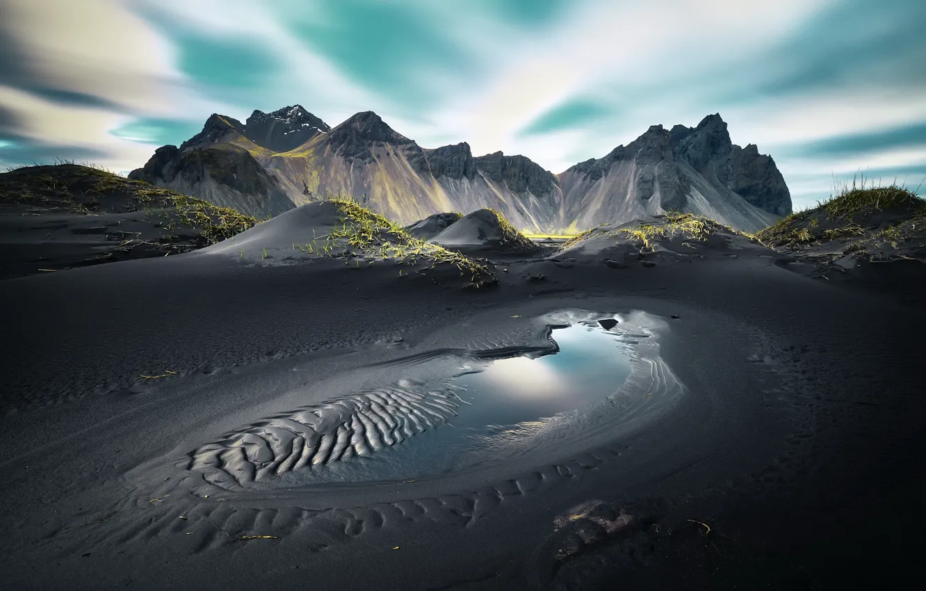 Фото обои горы, природа, Vestrahorn Islande