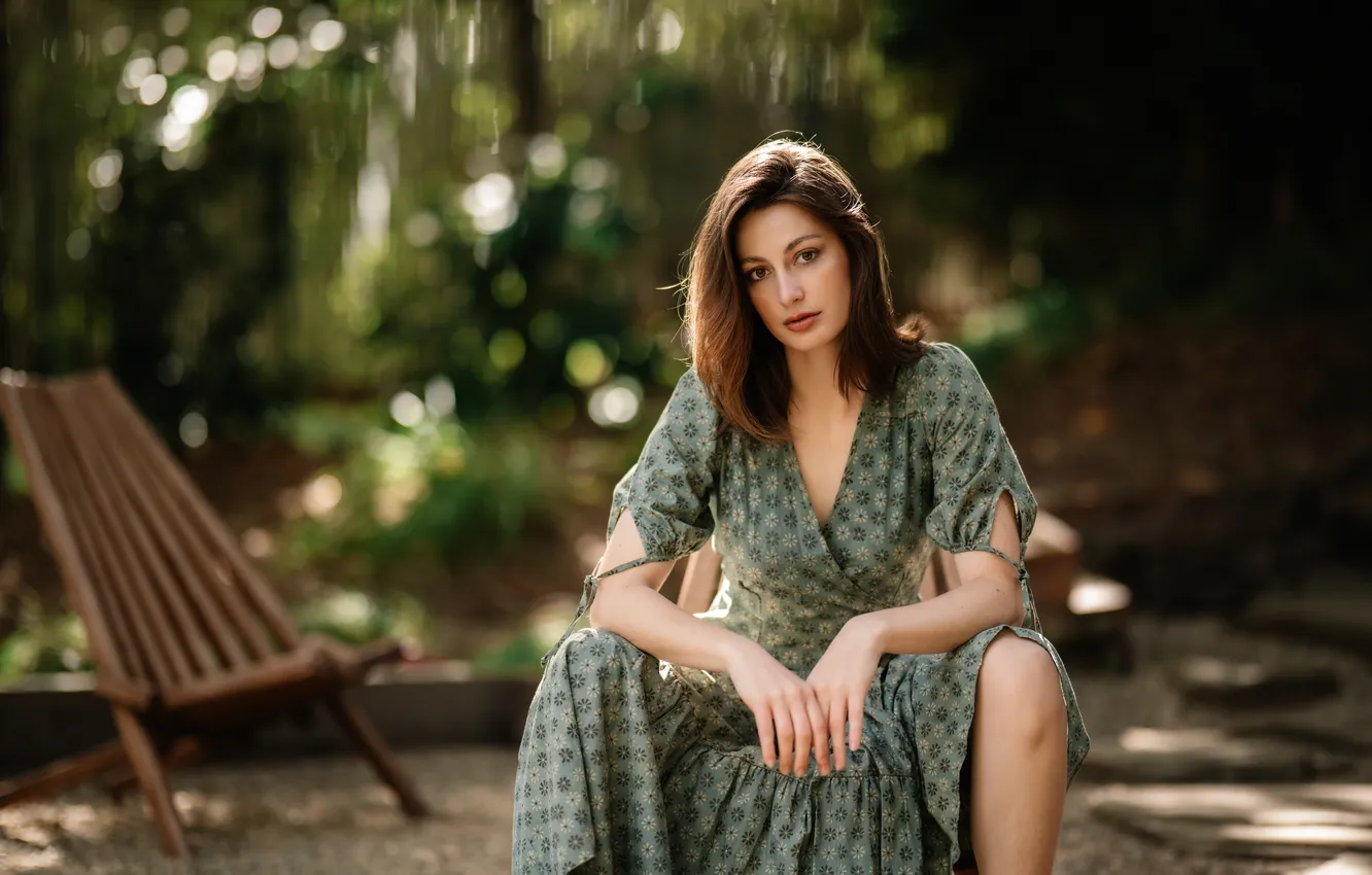 Фото обои girl, sexy, dress, young, beautiful, model, brunette