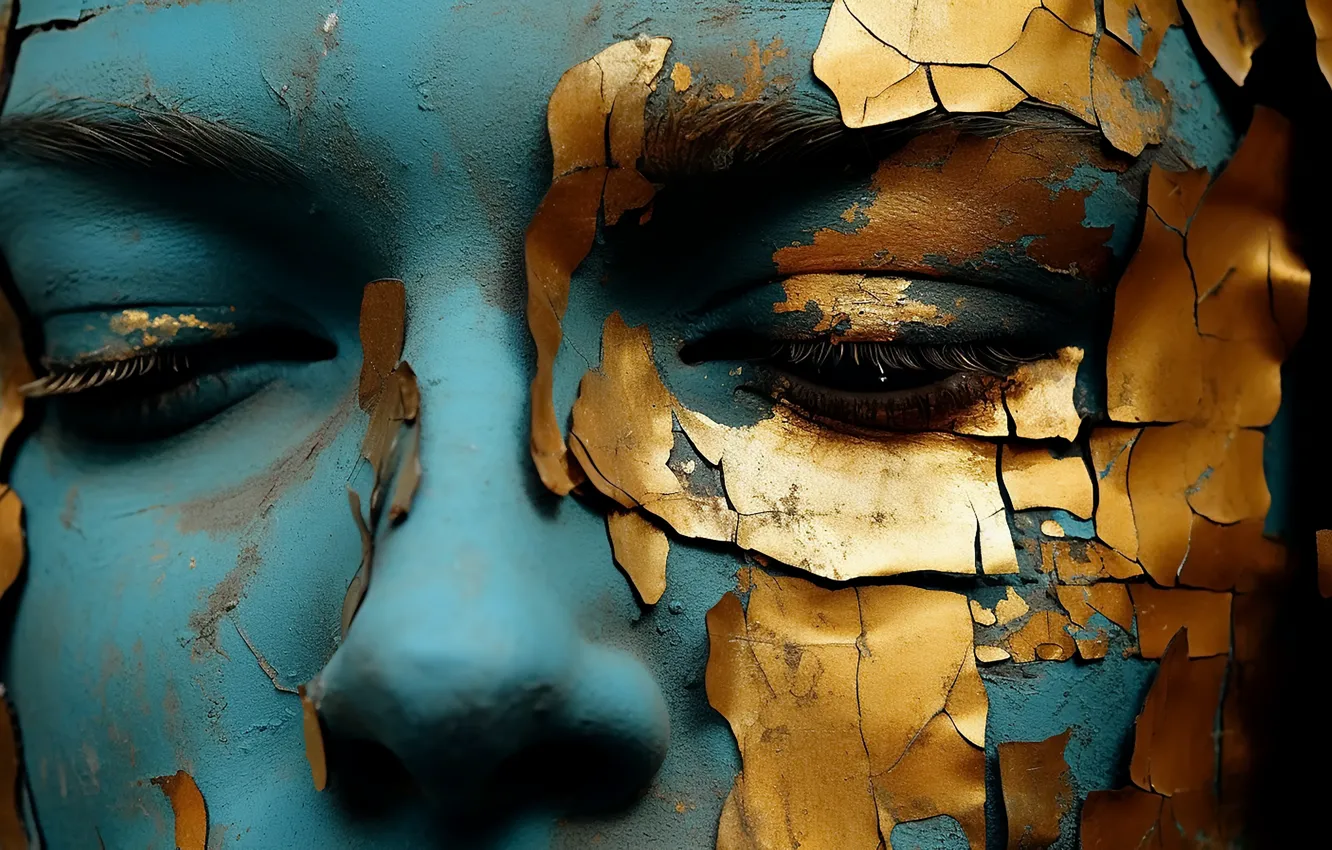 Фото обои лицо, портрет, арт