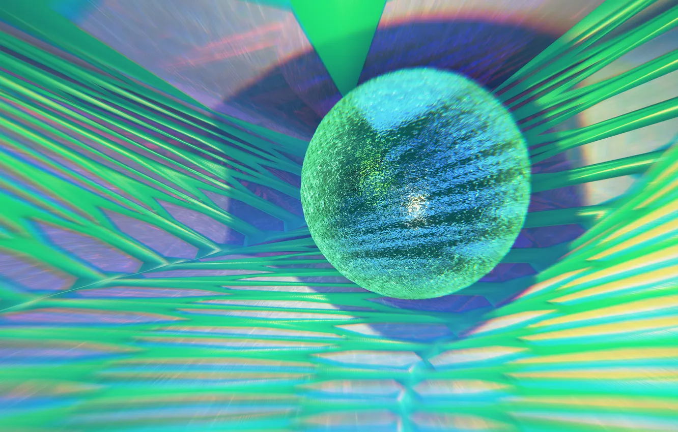 Фото обои wallpaper, color, abstraction, mint, geometric, blender3d, 3dart, freeart