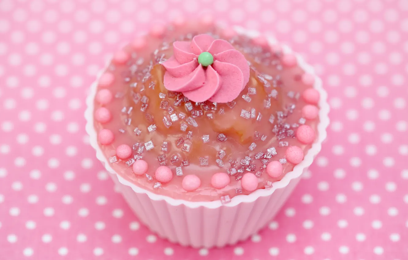 Фото обои украшения, розовый, крем, pink, sweet, cupcake, кекс, baby