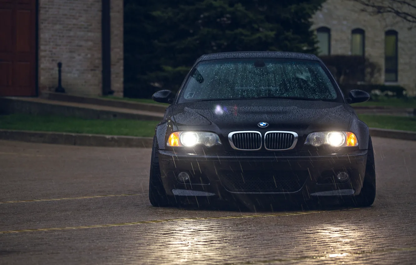 Фото обои Black, Rain, E46, M3