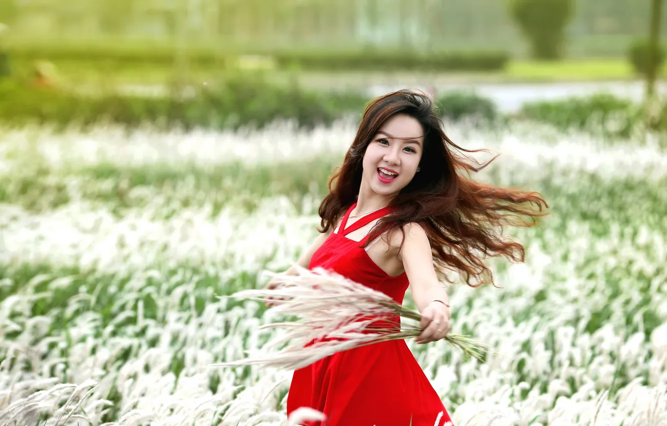 Фото обои лето, девушка, азиатка