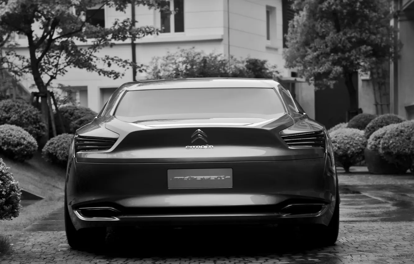 Фото обои авто, Concept, обои, фары, зад, Ситроен, Citroen, чёрнобелое