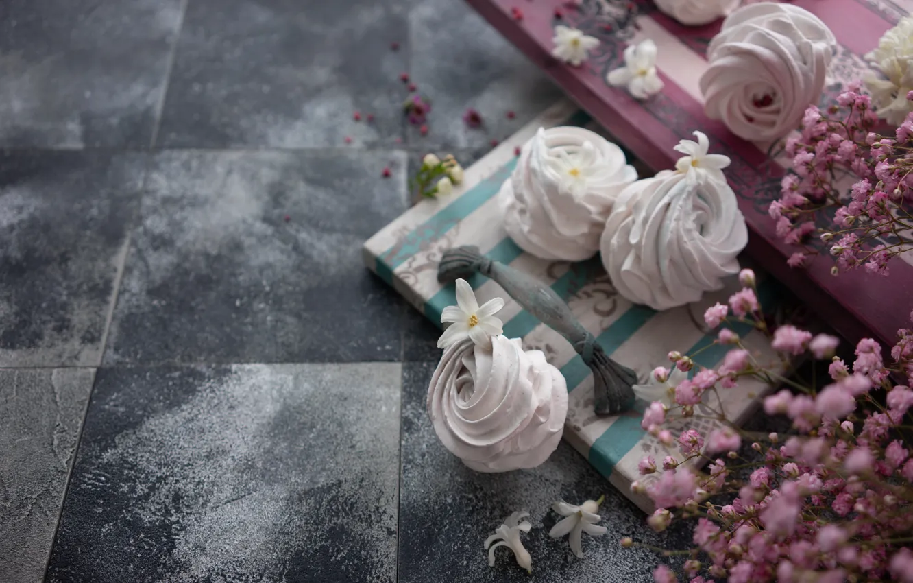 Фото обои цветы, десерт, зефир, Egrigorovich