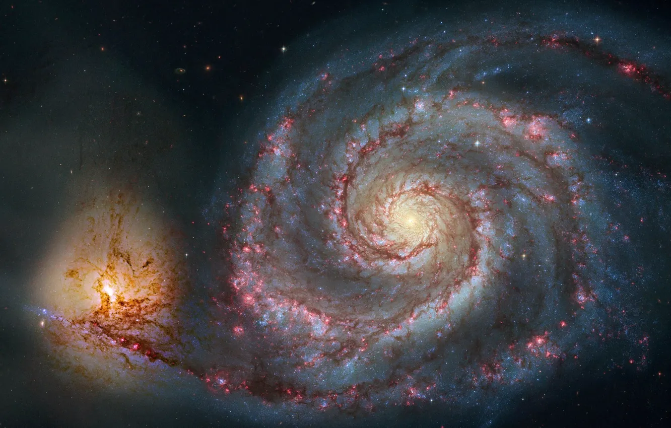 Фото обои космос, галактика, спиралевидная