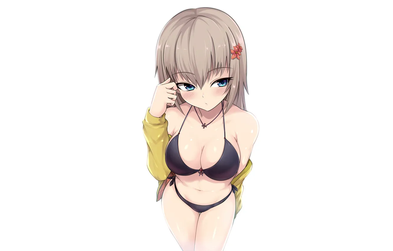 Фото обои girl, sexy, cleavage, long hair, boobs, anime, beautiful, pretty