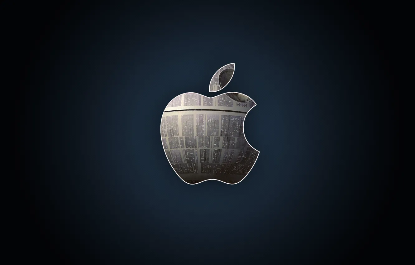 Фото обои металл, apple, яблоко, логотип, hi-tech