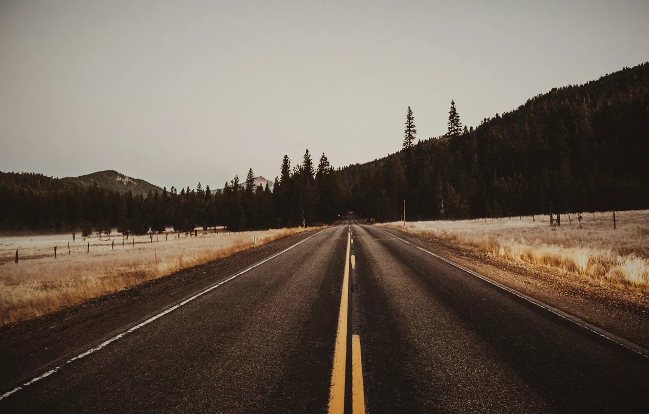 Фото обои road, sky, mountains