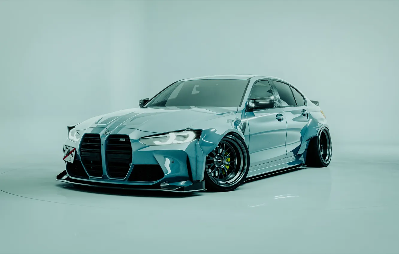 Фото обои car, BMW, studio, digital art, artwork, vehicle, CGI, stance (cars)