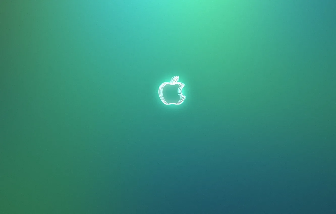 Фото обои apple, яблоко, зеленый фон