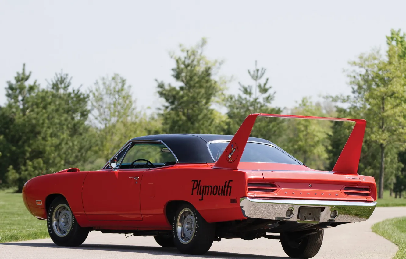 Фото обои мускул кар, 1970, Plymouth, задок, Superbird, Road Runner, мощный