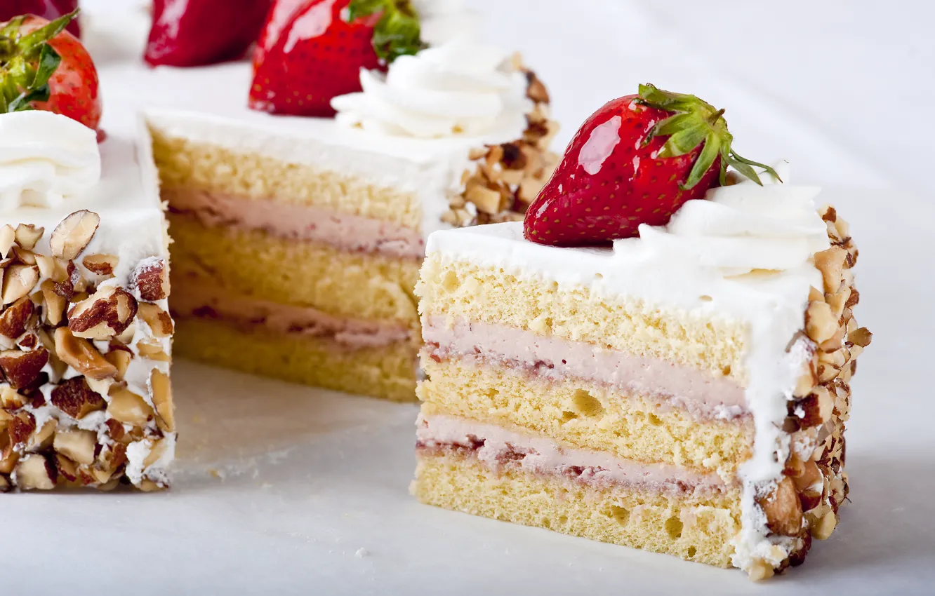 Фото обои ягоды, еда, клубника, торт, пирожное, десерт, сладкое