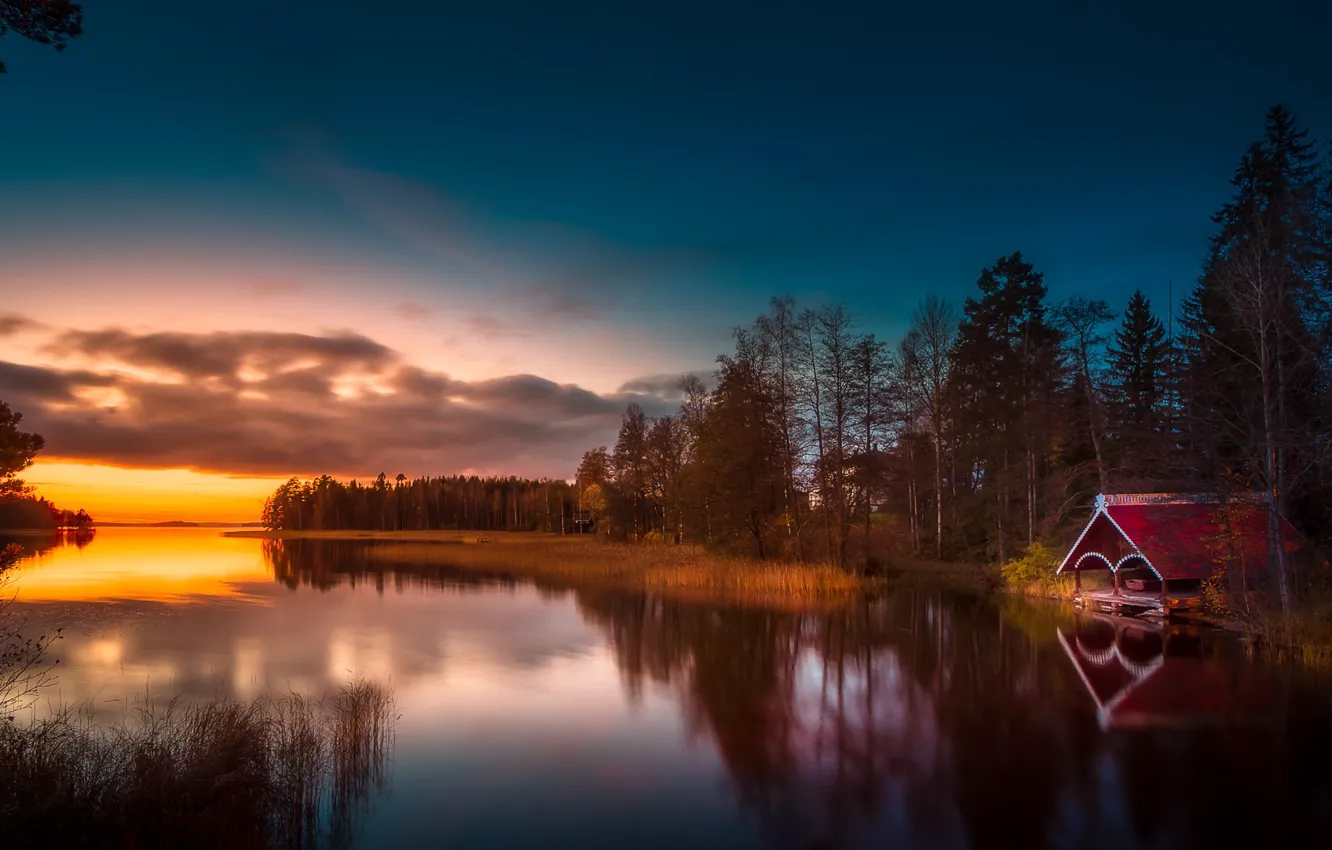 Фото обои Finland, Lake, Järvi