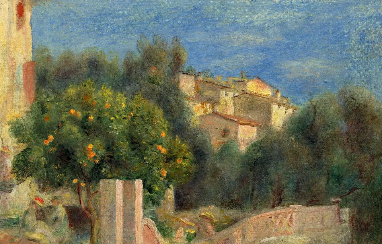 Фото обои пейзаж, картина, Пьер Огюст Ренуар, Pierre Auguste Renoir, Дом Художника в Кань-Сюр-Мер
