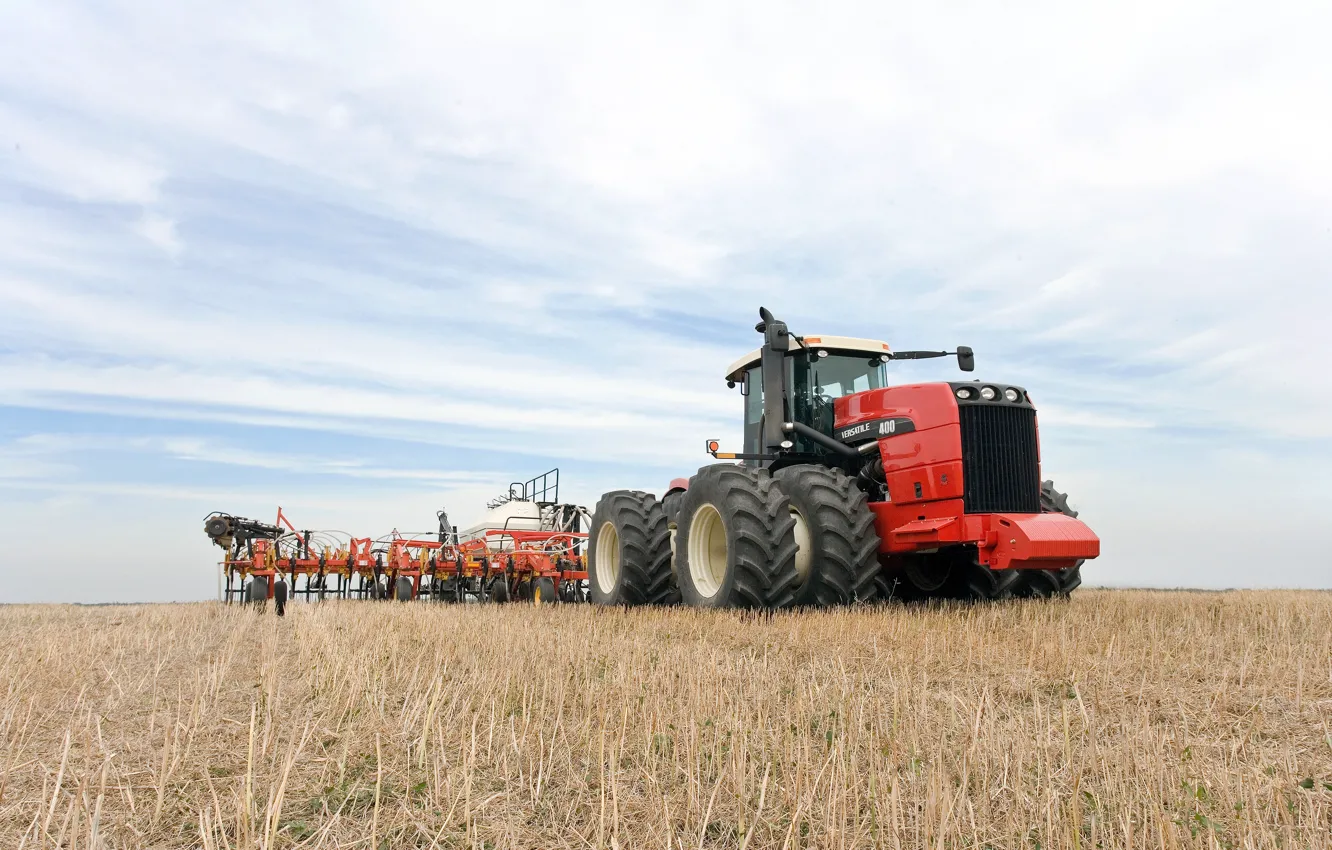 Фото обои field, tractor, agriculture, versatile 400