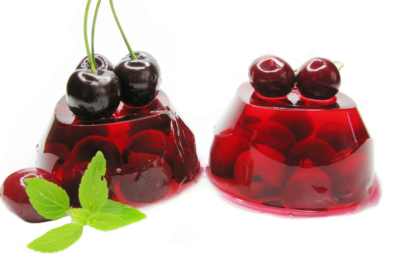 Фото обои вишня, десерт, cherry, желе, jelly