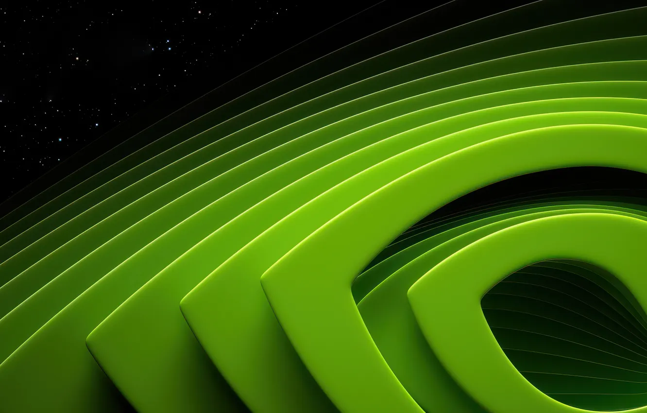 Фото обои Technology, Futuristic, Green aesthetic, Abstract background, Nvidia Logo