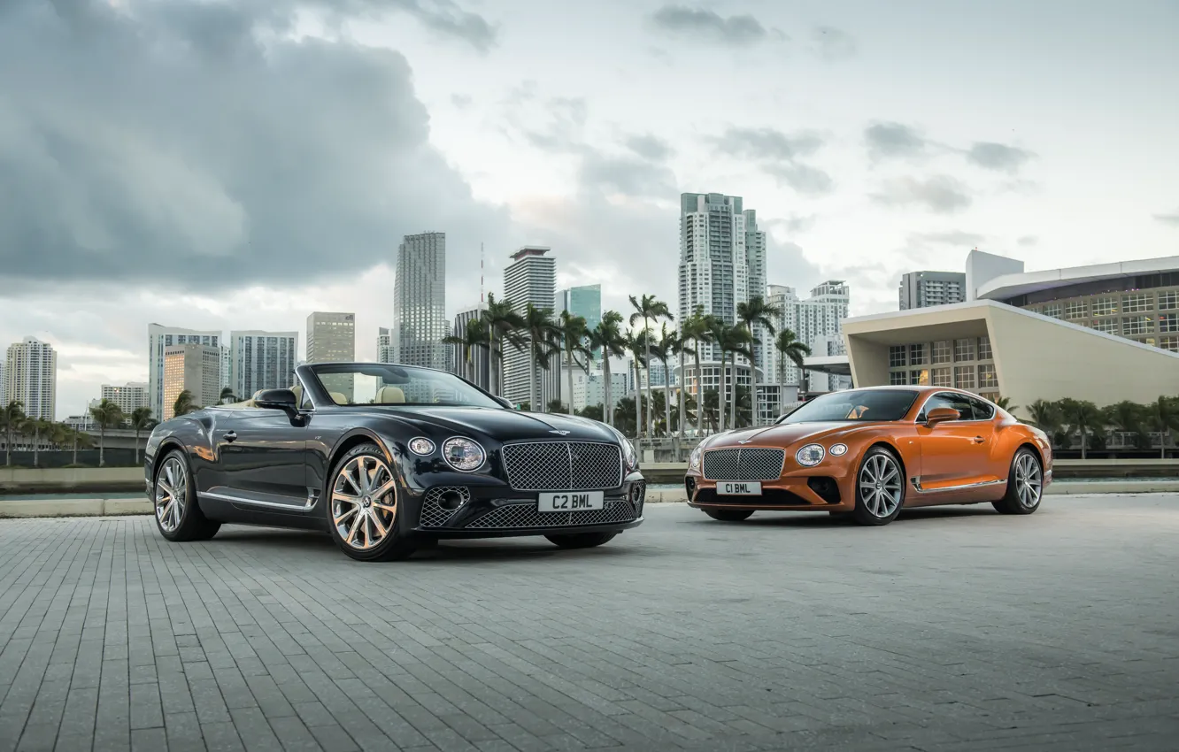 Фото обои машина, здания, купе, Bentley, Continental, convertible, GT V8