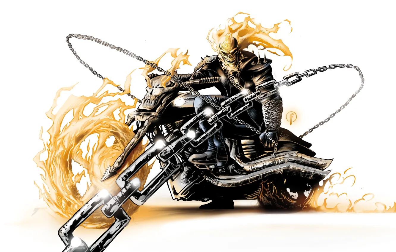Фото обои призрак, Ghost Rider, гонщик, Призрачный гонщик 2, Spirit of Vengeance
