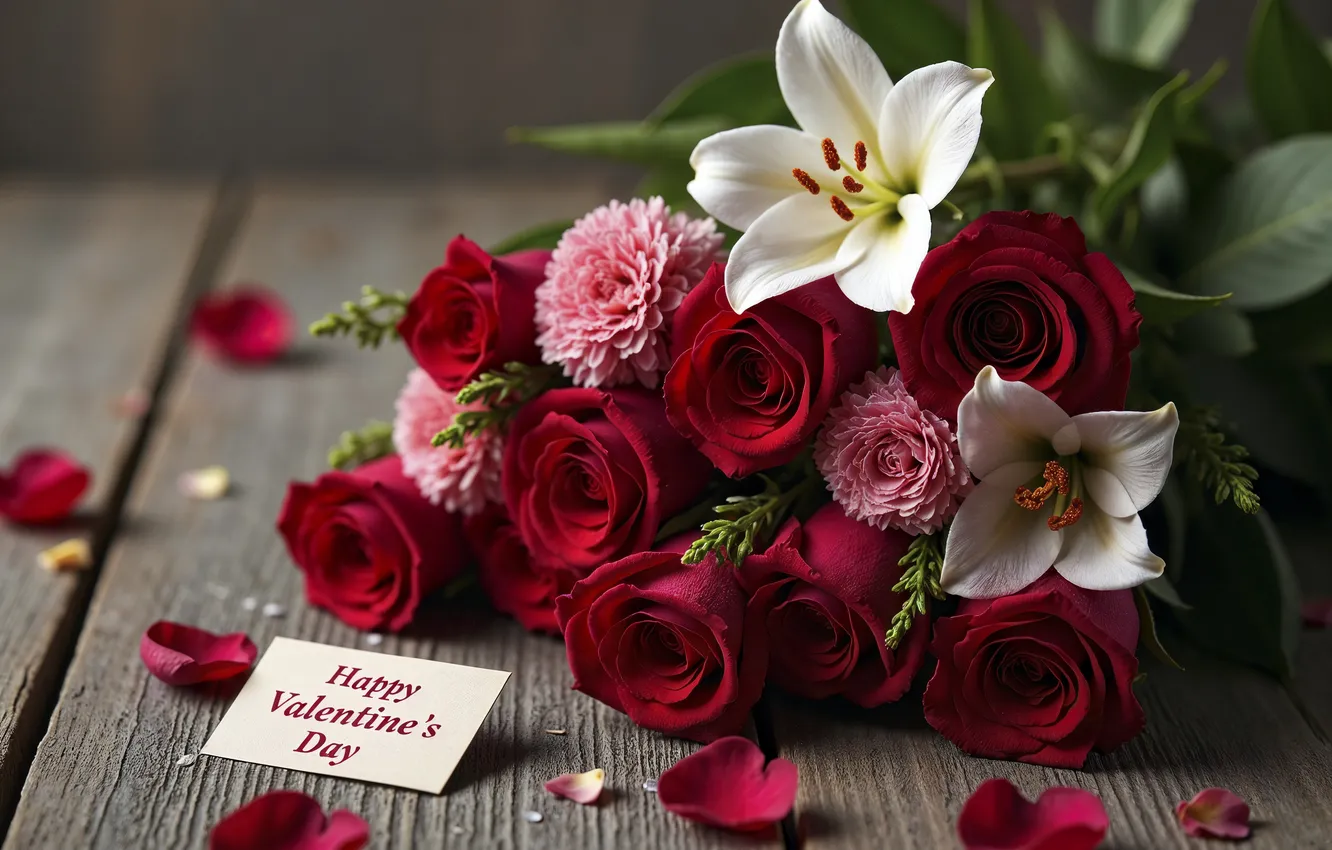 Фото обои любовь, цветы, романтика, розы, букет, love, happy, День святого Валентина