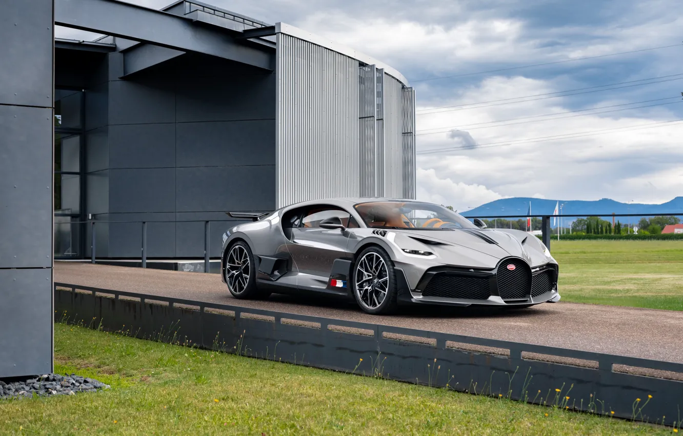 Фото обои серый, Bugatti, 2018, гиперкар, Divo, спорткупе