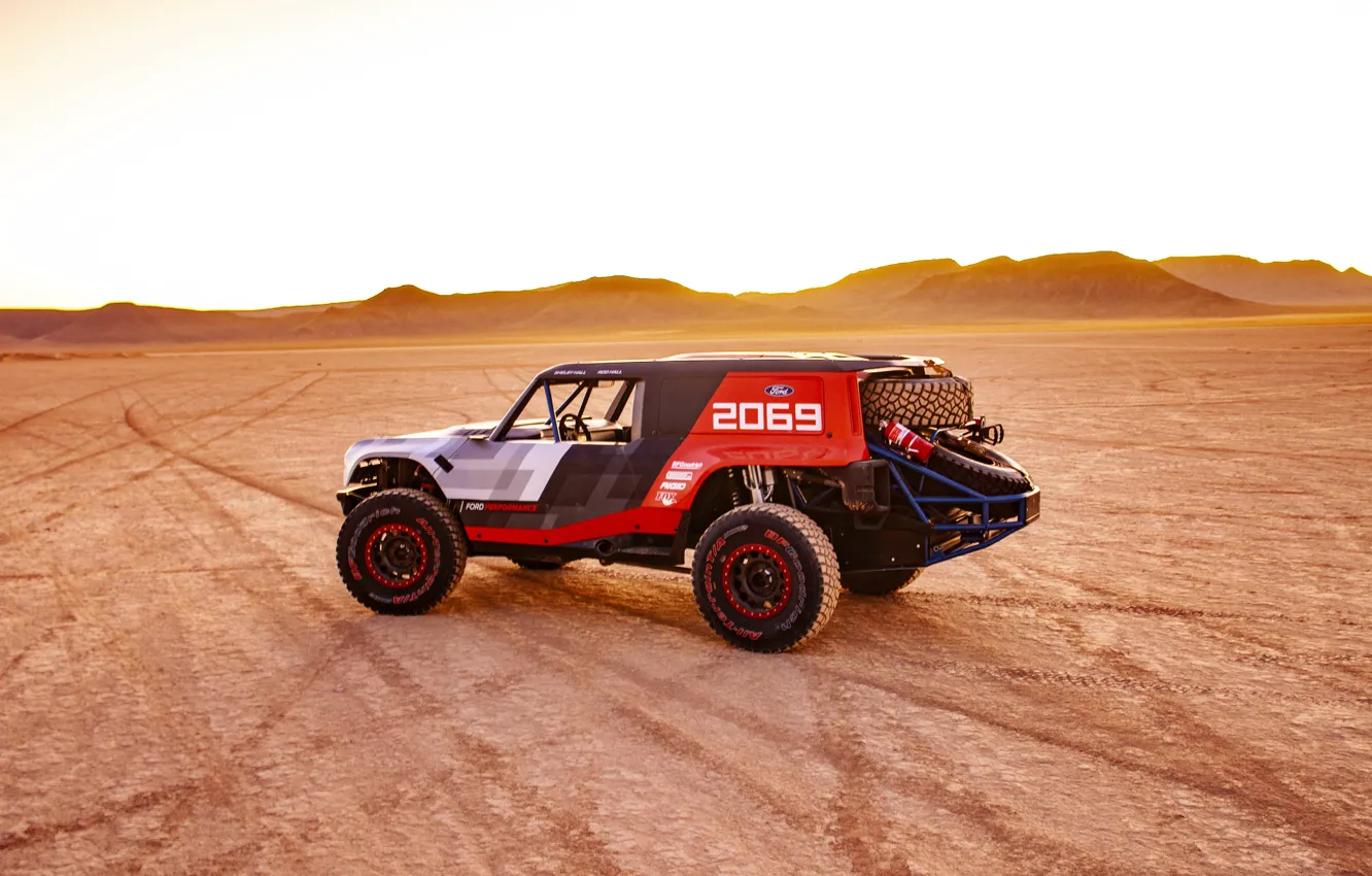 Фото обои пустыня, Ford, вид сбоку, 2019, Bronco R Race Prototype