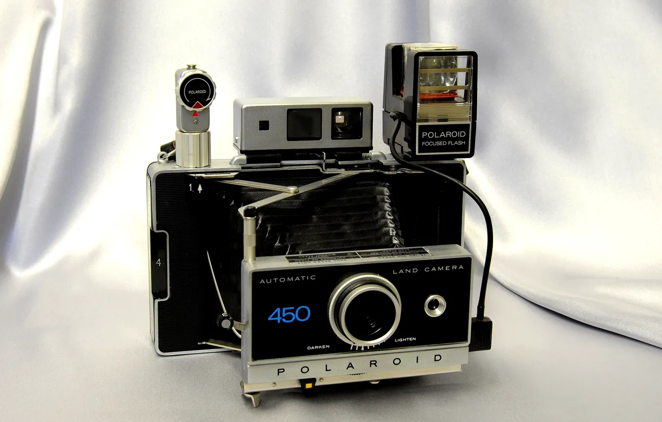 Фото обои фон, вспышка, видоискатель, автоматическая камера, Polaroid 450