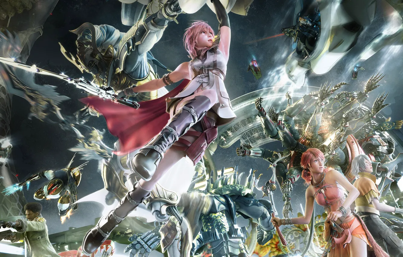 Фото обои молния, бой, Final Fantasy, Lightning