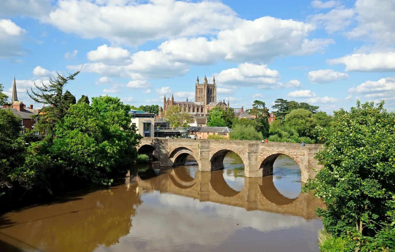 Фото обои europe, cathedral, bridge, blue, england, architecture, building, church