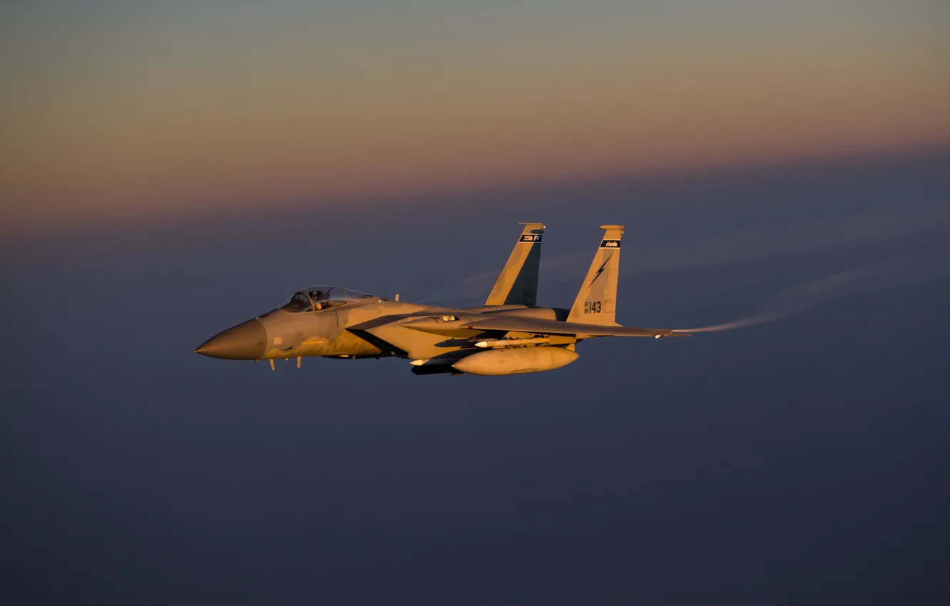 Фото обои Eagle, ВВС США, McDonnell Douglas, истребитель четвёртого поколения, F-15C, американский всепогодный, завоевания превосходства в воздухе, …
