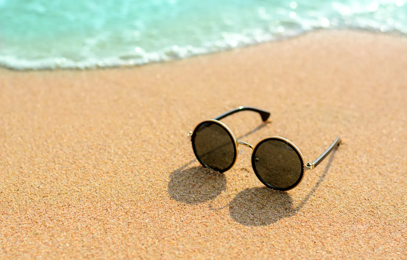 Фото обои песок, море, пляж, лето, отдых, очки, summer, beach