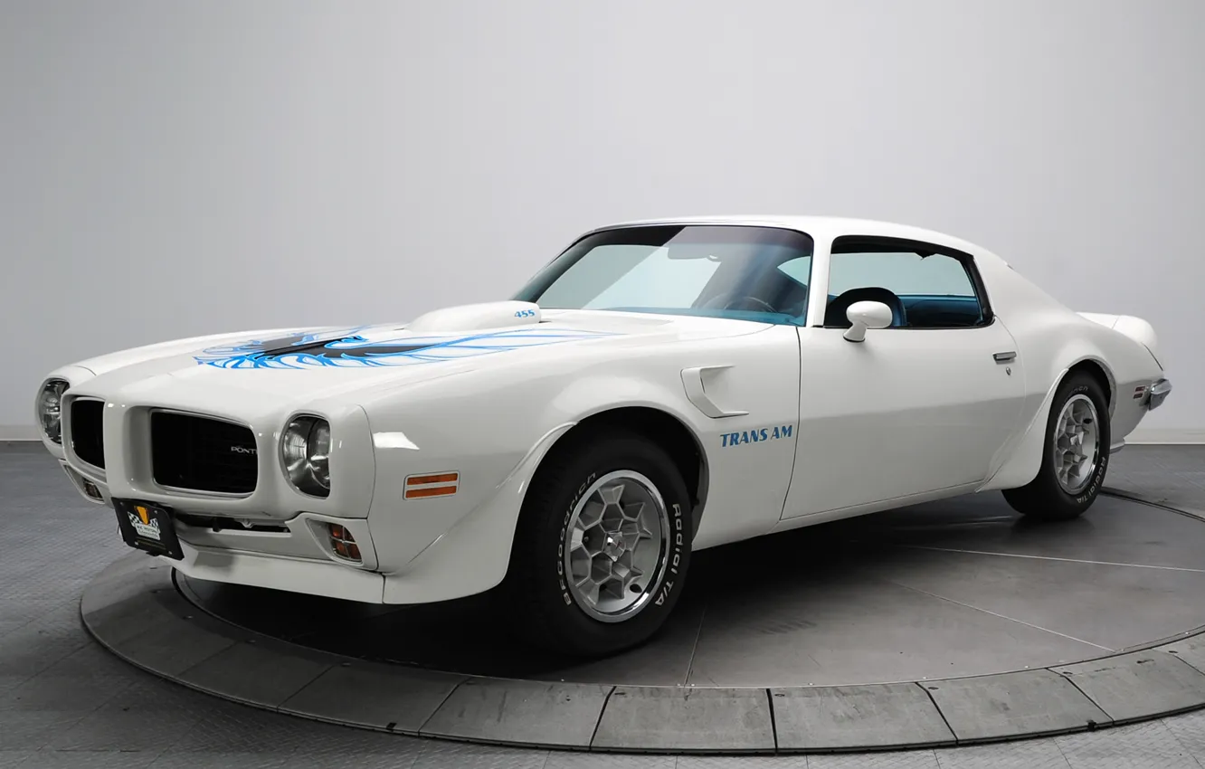Фото обои белый, автомобиль, Pontiac, понтиак, Firebird, Trans Am, 1973