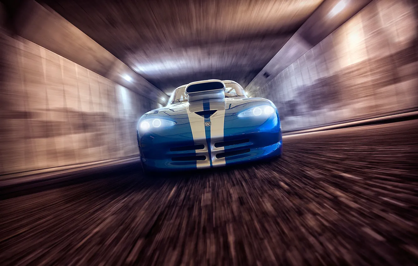Фото обои скорость, тоннель, автомобиль