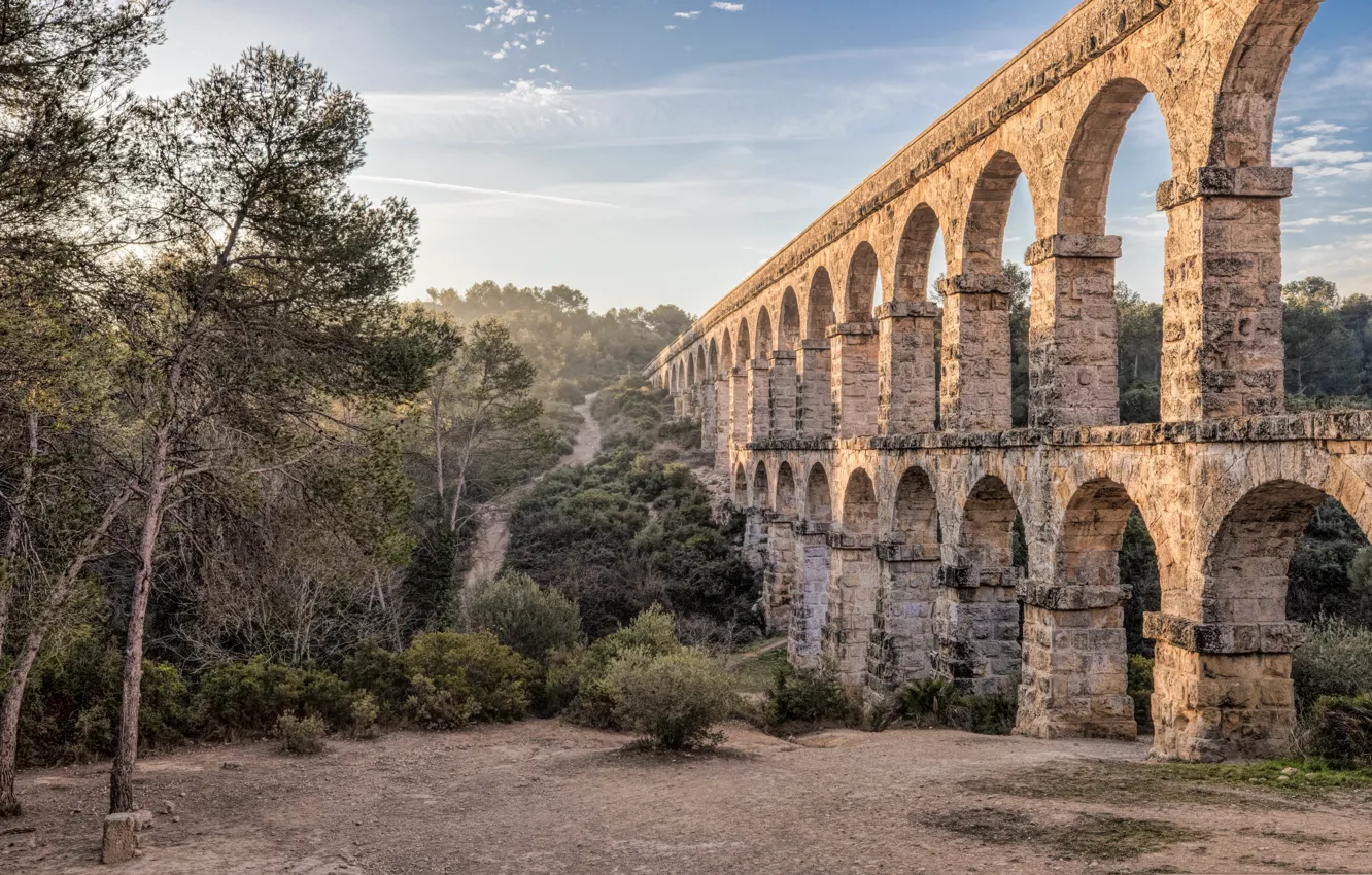 Фото обои Испания, Каталония, акведук, Таррагона, Мост Дьявола