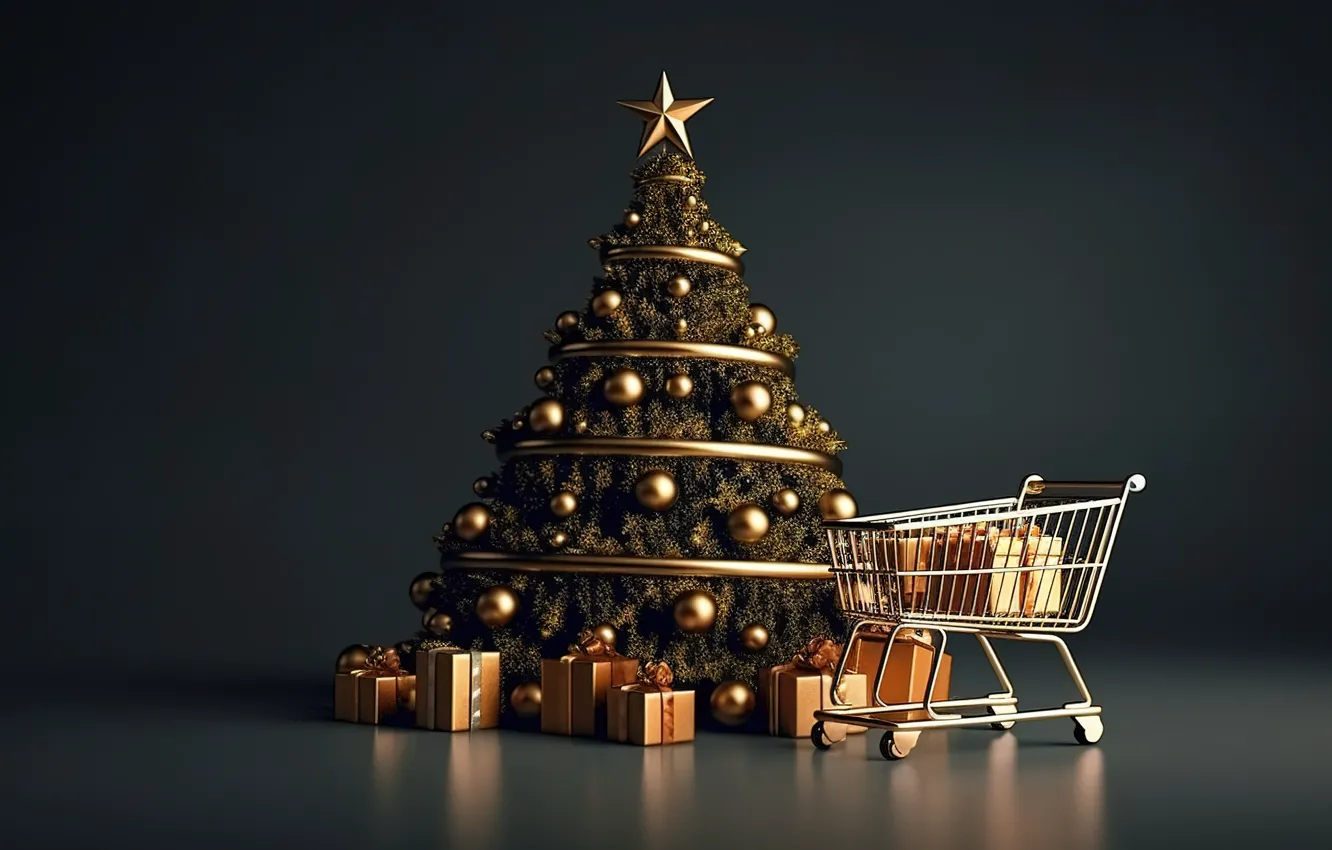 Фото обои шары, елка, Новый Год, Рождество, подарки, new year, happy, Christmas