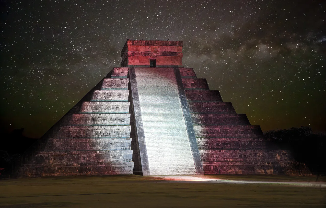 Фото обои майя, пирамида, архитектура, мексика, Chichen Itza