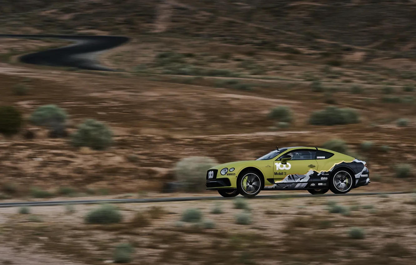 Фото обои купе, Bentley, Continental GT, в движении, Pikes Peak, 2019, 626 л.с.