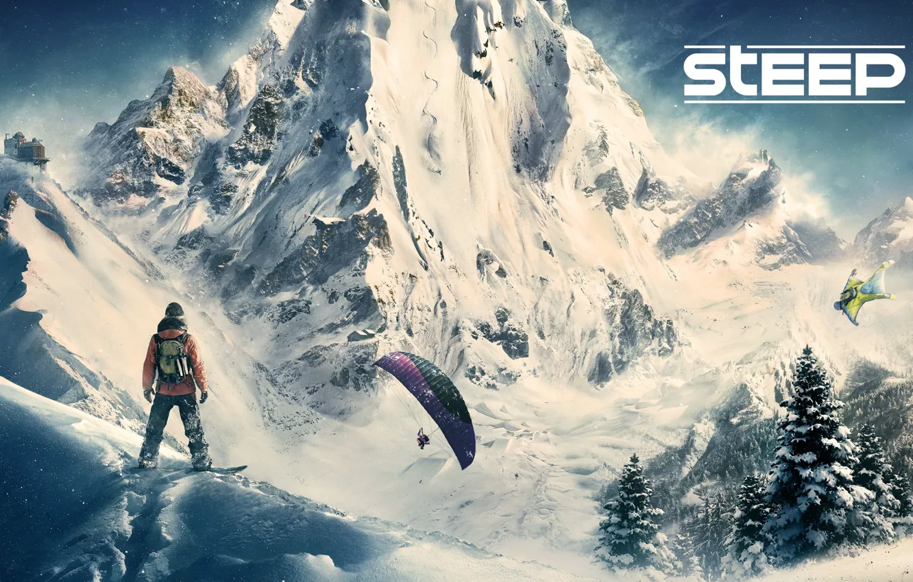 Фото обои Горы, Снег, Ubisoft, Game, Steep, TheVideoGamegallery.com