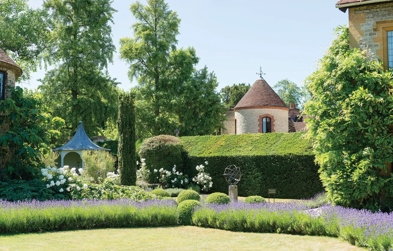 Фото обои цветы, замок, сад, Великобритания, строения, United Kingdom, Oxfordshire, Luxury Hotel